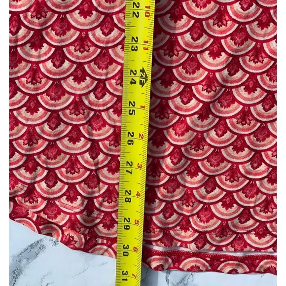 JM Collection Red & Beige Short Sleeve Top XXL Rayon/Spandex Blend Women - Picture 5 of 6